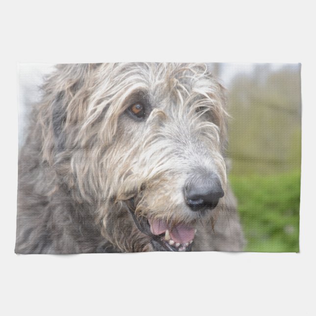 Cute Irish Wolfhound Towel (Horizontal)