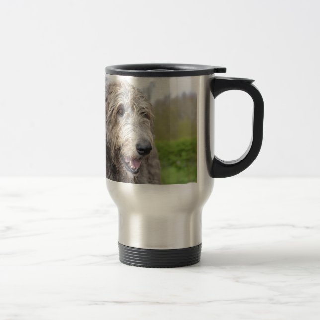 Cute Irish Wolfhound Travel Mug (Right)