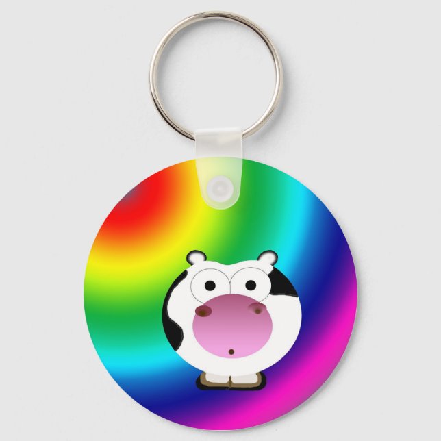 Cute Irregular Moo Keychain (Front)