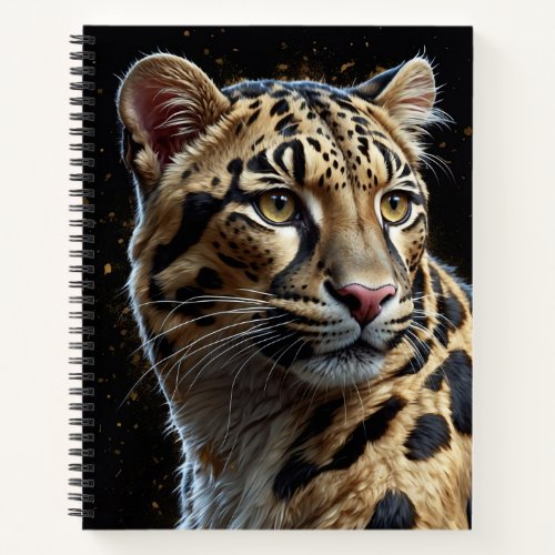 Cute isolated clouded leopard notebook