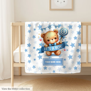Cute It’s a Boy Blanket for Baby Boy Celebration