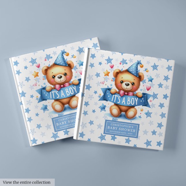 Cute It’s a boy teddy bear guest book baby shower (Cute It’s a boy teddy bear guest book baby shower)