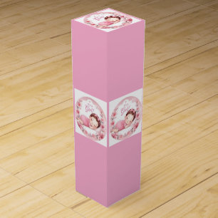 Cute It’s a Girl Baby Announcement  Wine Box