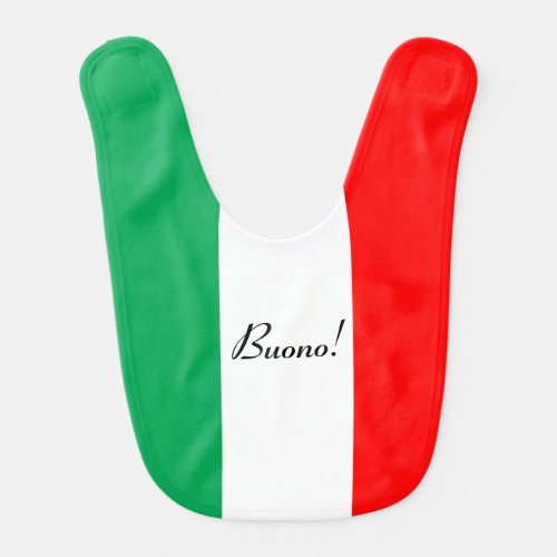 Cute Italian Baby Bib with Flag of Italy Colors