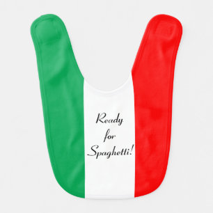Cute Italian Baby Ready For Spaghetti Bib