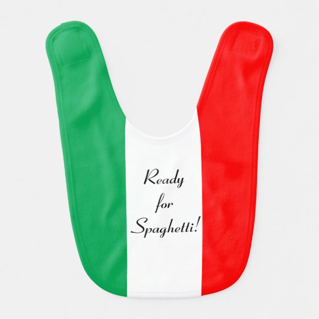 Cute Italian Baby Ready For Spaghetti Bib (Front)