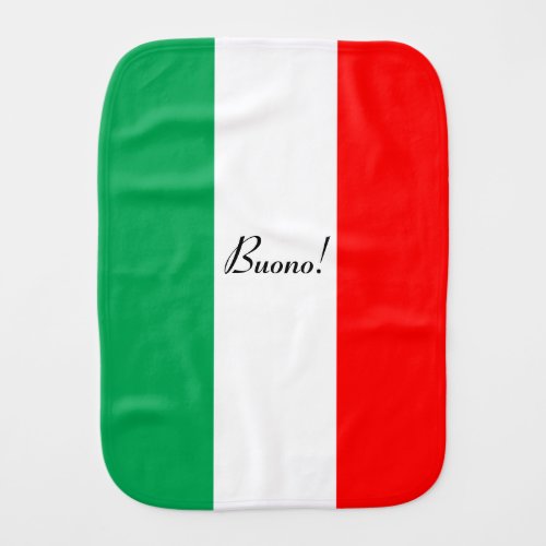 Cute Italian Bambino Bambina Flag of Italy Colors Baby Burp Cloth