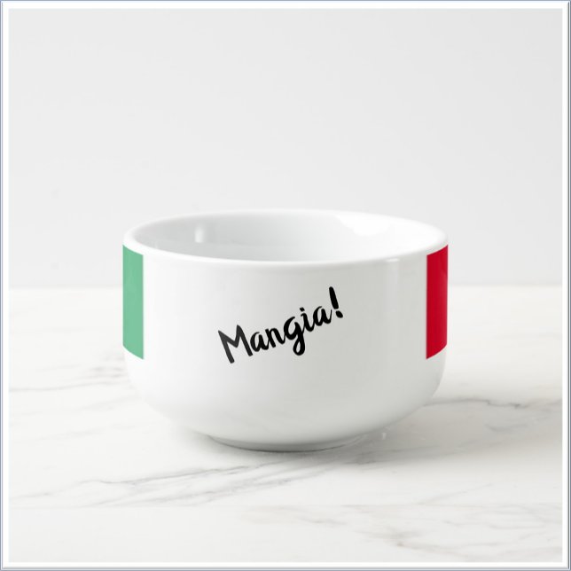 Cute Italian Flag Red White and Green Soup Mug (Creator Uploaded)