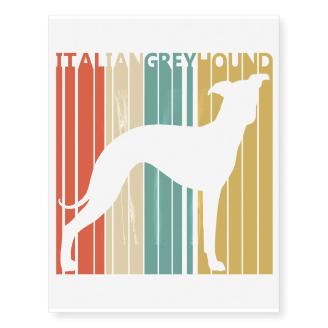Cute Italian Greyhound Dog Temporary Tattoos (Front)