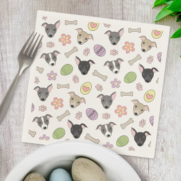Cute Italian Greyhound Dogs Easter Eggs Pattern