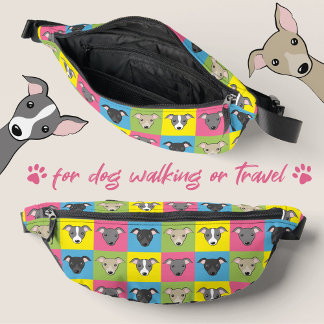 Cute Italian Greyhounds Cartoon Pop Art Pattern Fanny Pack