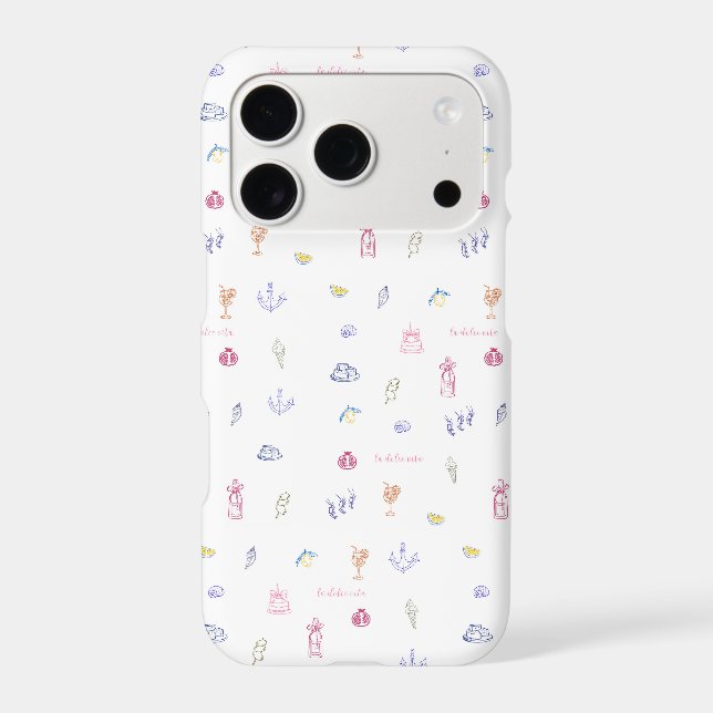  Cute Italian Minimalist Birthday Case-Mate iPhone Case (Back)