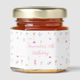 Cute Italian Minimalist Birthday Honey Jar Favors