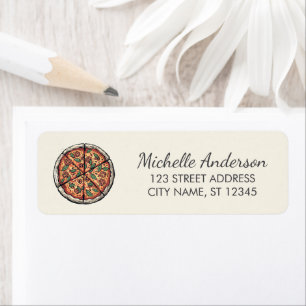 Cute Italian Pizzeria Pizza Return Address Label