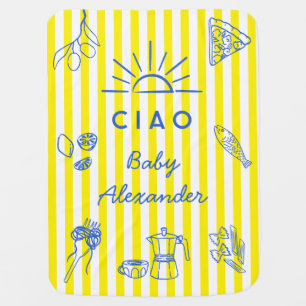 Cute Italian Themed Baby Shower Gift Ciao Baby Blanket