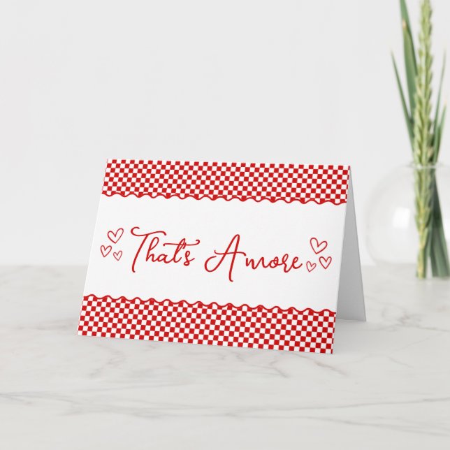 Cute Italian Themed "That's Amore"  Letterpress Thank You Card (Front)
