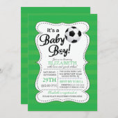 Cute It's a Baby Boy Soccer Baby Shower Invitation (Front/Back)