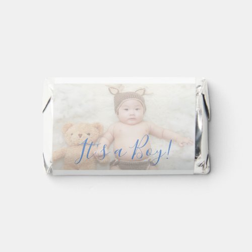 Cute Its a Boy Baby Photo Birth Announcement Hersheys Miniatures