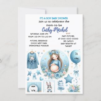Cute It's a Boy Baby Shower Blue Party 