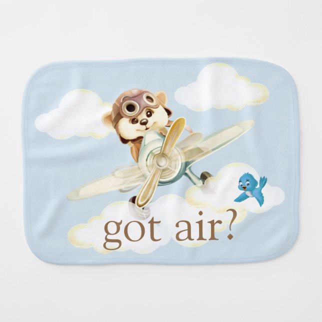 Cute "It's a Boy!" Baby Shower, Custom Name,Stats Burp Cloth (Front Horizontal)