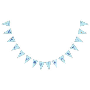 Cute It's a Boy Teddy Bear and Balloons Bunting Flags