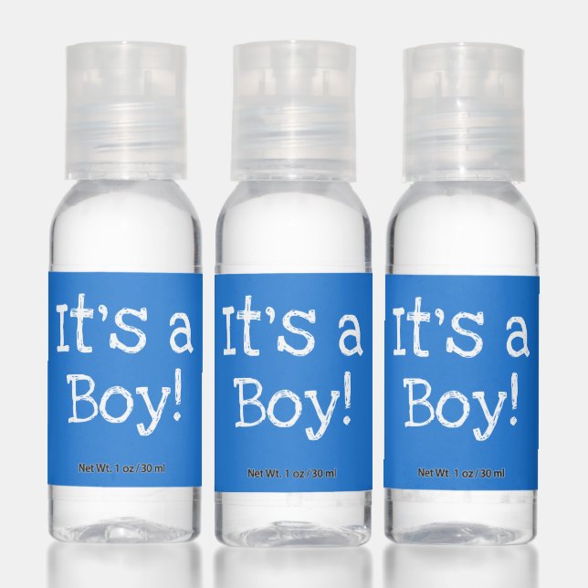 Cute It's A Boy White Bright Blue  Hand Sanitizer (Set)