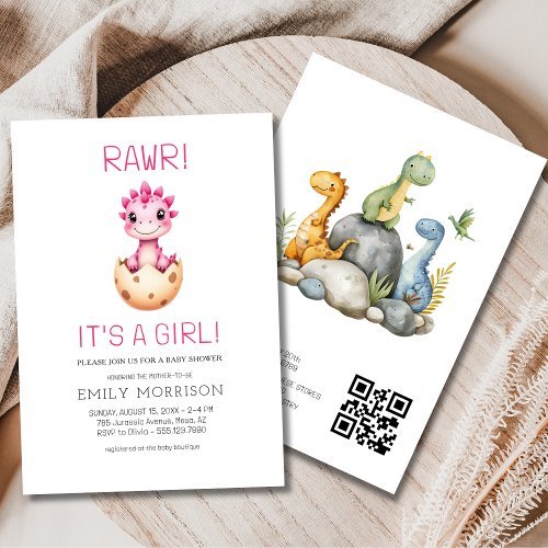 Dinosaur Cute baby shower invitation