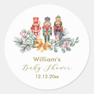Cute It's Cold Outside Nutcracker Baby Shower Classic Round Sticker