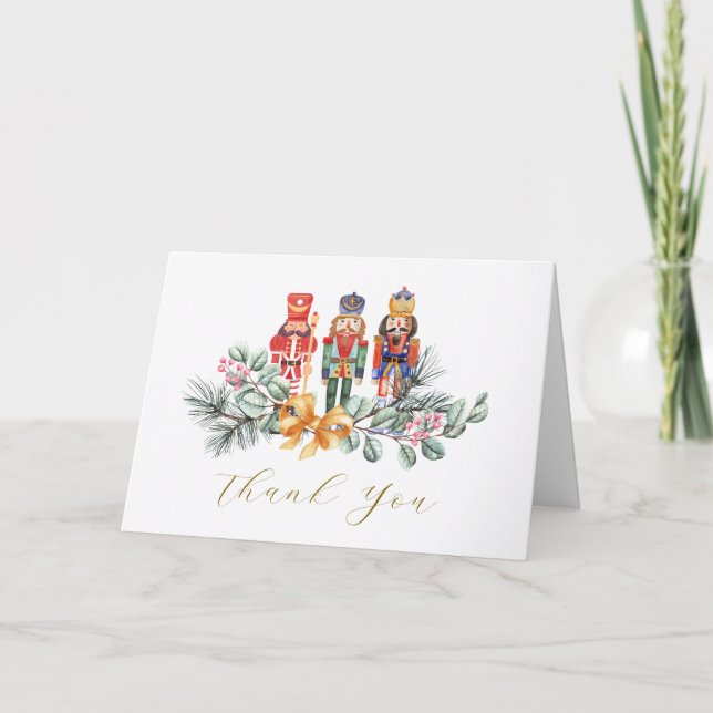 Cute It's Cold Outside Nutcracker Baby Shower  Letterpress Thank You Card (Front)