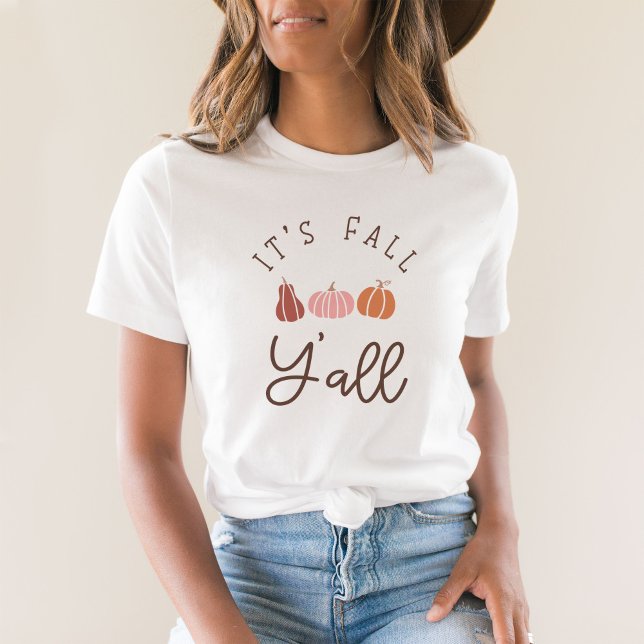 Cute It's Fall Y'all Pumpkins T-Shirt (Creator Uploaded)