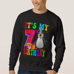 Cute It's My 7th Birthday 7 Year Old Penguin Bday Sweatshirt