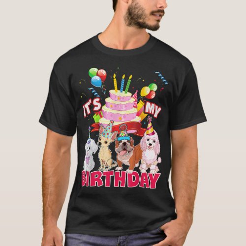 Cute Its My Birthday Dog and Puppy Theme Party Da T_Shirt