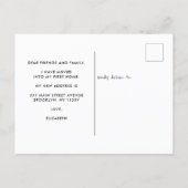 Cute I've Moved Boho Watercolor Home Decor Moving Announcement Postcard (Back)