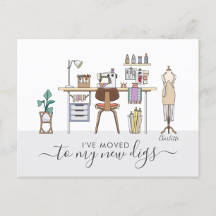 Cute I've Moved Cute Home Decor Studio Moving Announcement Postcard