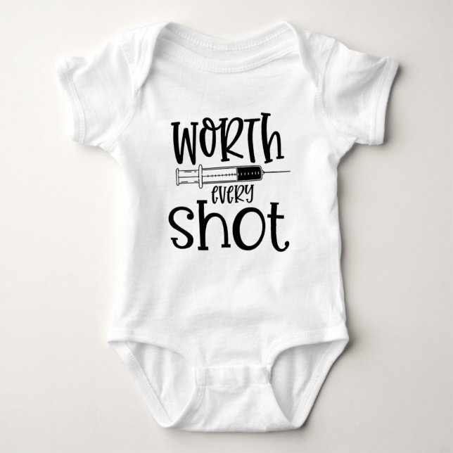 Cute IVF Quote/Worth Every Shot Baby Bodysuit (Front)