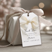 Cute Ivory Coquette Bow Baby Shower