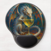Cute Ivory Dragon & White Wine Fantasy Art