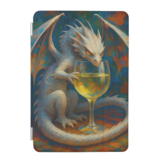 Cute Ivory Dragon & White Wine Fantasy Art iPad Mini Cover