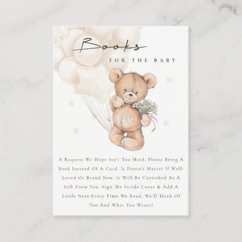 Cute Ivory Grey Bear Balloon Books For Baby Shower