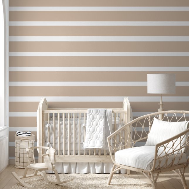 Cute ivory white stripes baby nursery wallpaper  (Kids)