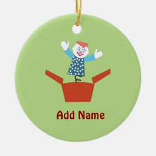 Cute Jack in the Box Ceramic Ornament