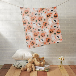 Cute Jack-O-Lantern & Ghost Pattern Baby Blanket