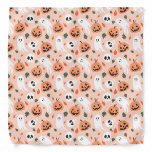 Cute Jack-O-Lantern & Ghost Pattern Bandana