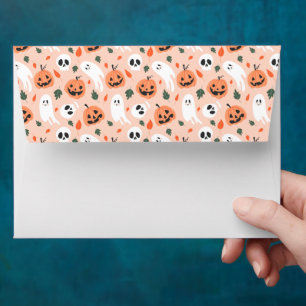 Cute Jack-O-Lantern & Ghost Pattern Envelope