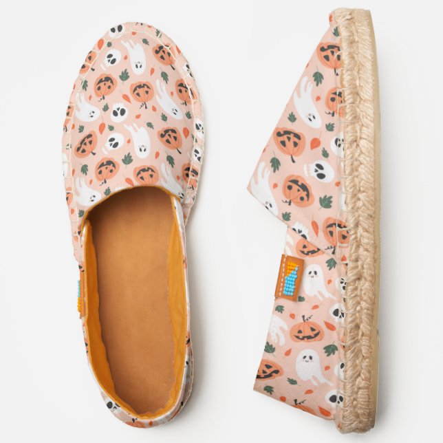 Cute Jack-O-Lantern & Ghost Pattern Espadrilles (Side)