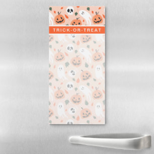 Cute Jack-O-Lantern & Ghost Pattern Magnetic Notepad
