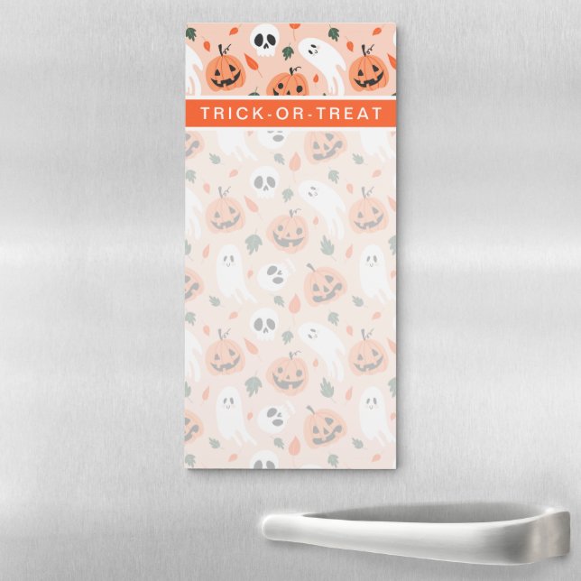 Cute Jack-O-Lantern & Ghost Pattern Magnetic Notepad (In Situ)