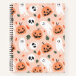 Cute Jack-O-Lantern &amp; Ghost Pattern Notebook