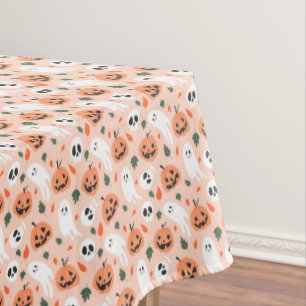 Cute Jack-O-Lantern & Ghost Pattern Tablecloth