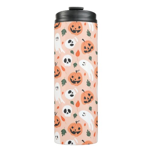 Cute Jack_O_Lantern  Ghost Pattern Thermal Tumbler